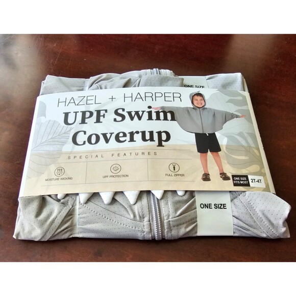 HAZEL + HARPER UPF Swim Coverup Gray Full Zipper 2T-4T Unisex - Picture 9 of 10